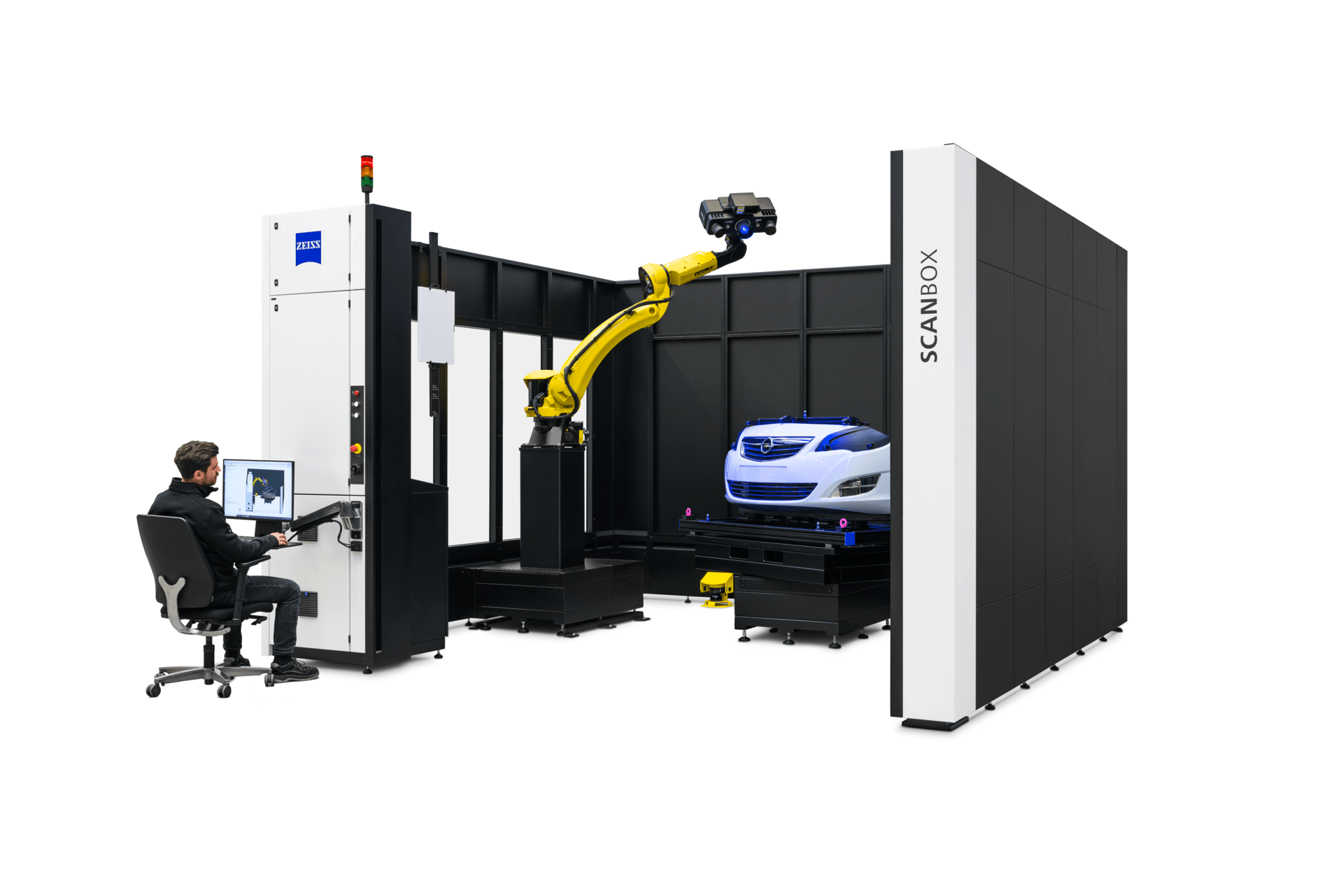 automated blue light 3D scanner for automotive manufacturing