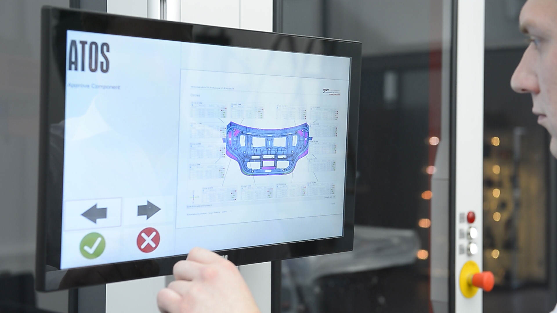 ATOS Automation - Kiosk touchscreen operation for automated 3D scanning and inspection analysis